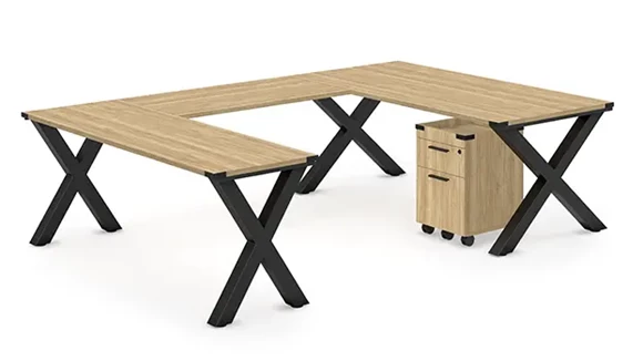 U-Desk 60in W x 102in D with 1 Pedestal