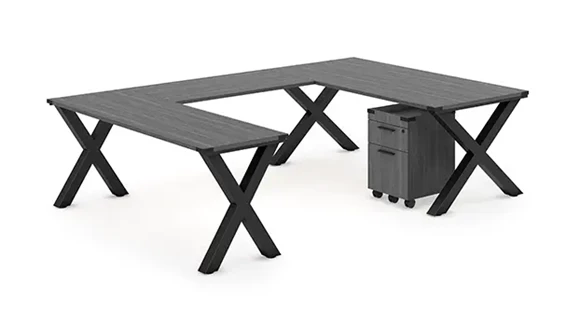 U-Desk 72in W x 102in D with 1 Pedestal