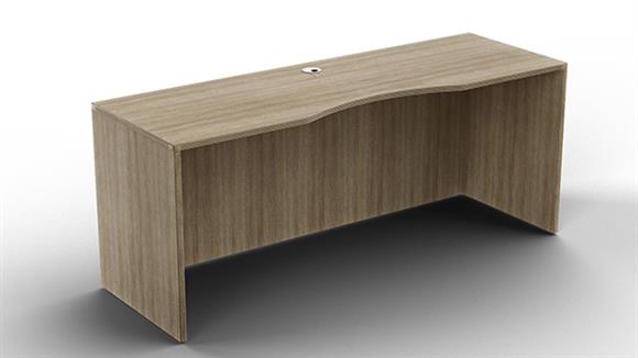 71in x 24in Desk w/ Curve User Side and Laminate Modesty Panel