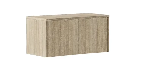 Desk Hutch 36in W x 15in D x 16in H with Two Door Wall Mount