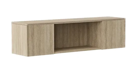 Desk Hutch 71in W x 15in D x 16in H with Two Door Wall Mount