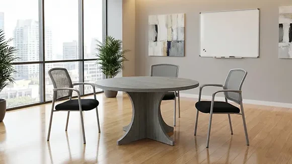 Round Meeting Table 36in Round with Curve Base