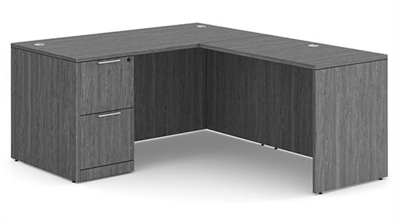 60in W x 78in D Single Pedestal L-Desk