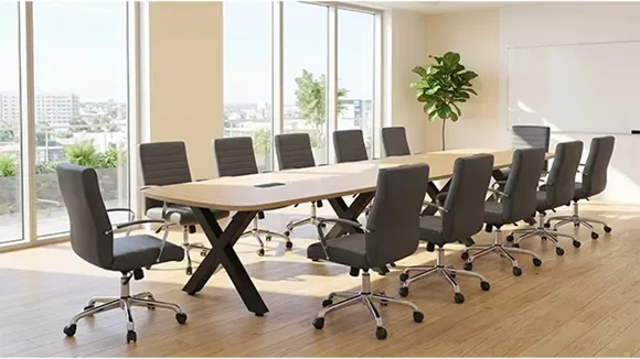Arena Shape Conference Table 14ft W x 48in D