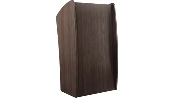 Mobile Lectern Wood Laminate 2 Shelves Locking Casters