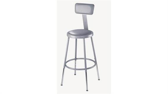 30in H Padded Stool with Backrest