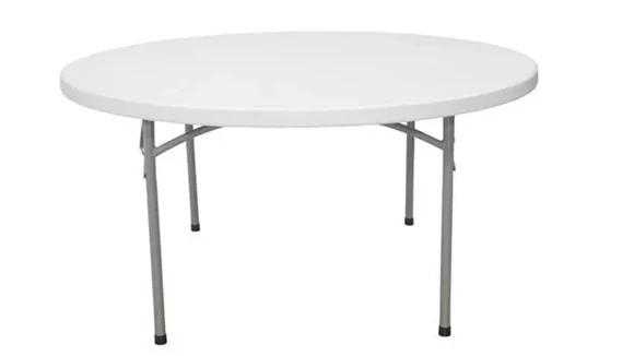 Round Folding Table 60in Blow-Molded Lightweight