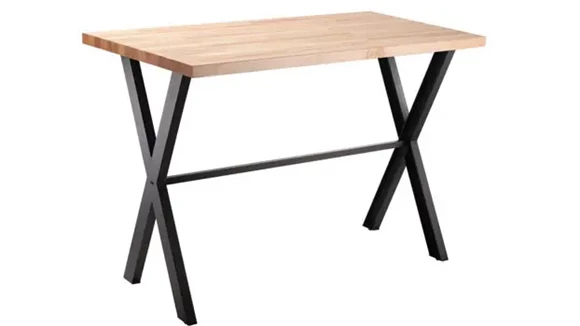 6ft Table with Butcher Block Top, 42in Height