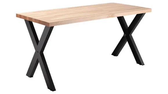 6ft Table with Butcher Block Top, 30in Height
