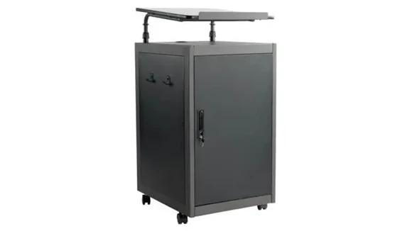 Lectern 20in W x 24in D x 41in H with Locking Storage Cabinet For Security