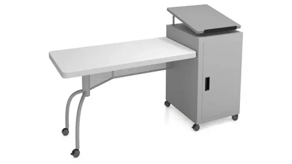 Sit-To-Stand Student Desk 68in W x 24in D with Six Double Wheel Hooded Casters