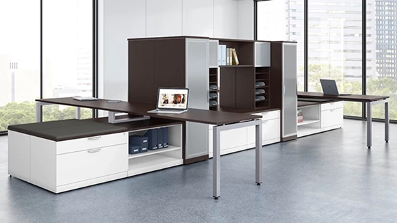 Workstation 216in W x 144in D with Metal Legs