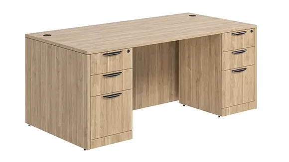 Desk 60in W x 24in D with 2 Pedestals
