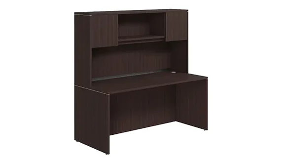 Desk Shell 71in x 24in Laminate with 2-Door Wood Hutch