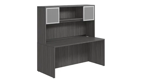 Desk 66in W x 30in D with Hutch and Wire Management