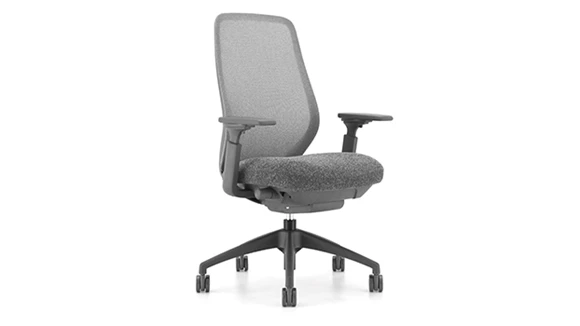 High-Back Task Chair with Mesh Back and Fabric Seat
