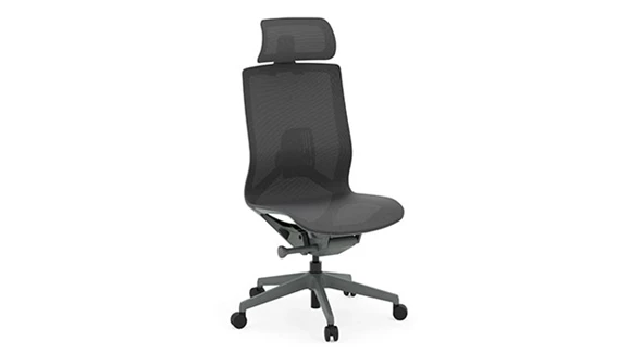 Armless Task Chair Mesh Seat and Adjustable Headrest