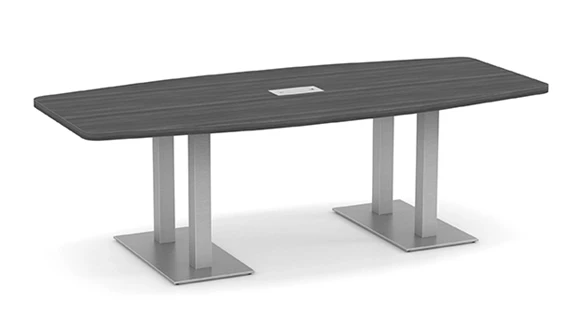 Boat Shape Conference Table 8ft W x 44in D with Grommets and Wire Management