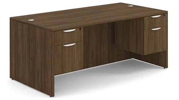 Desk 72in W x 36in D with 2 Pedestals
