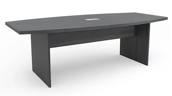 Boat Shape Conference Table 8ft W x 44in D with Grommets and Slab Base