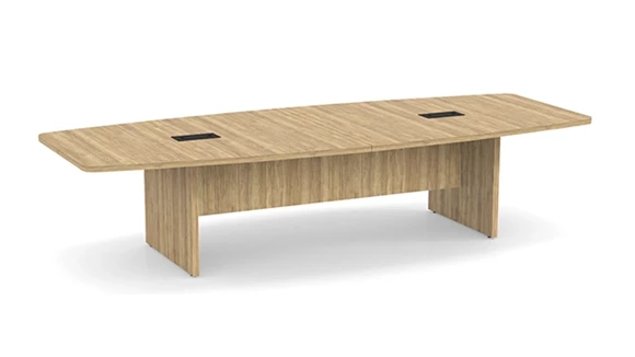 Boat Shape Conference Table 10ft W x 48in D with Slab Base