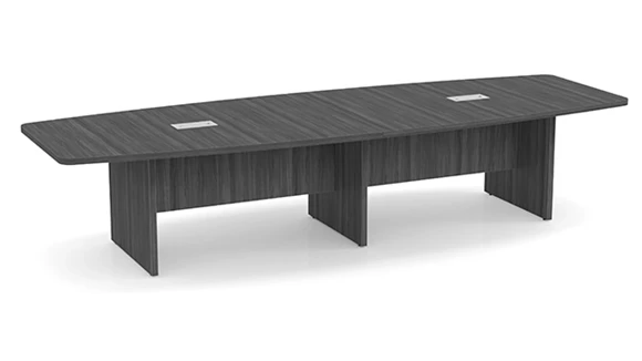 Boat Shape Conference Table 12ft W x 48in D with Slab Base
