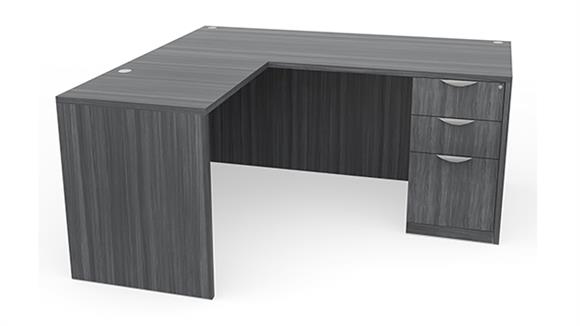 66in x 72in Single Pedestal L-Shaped Desk