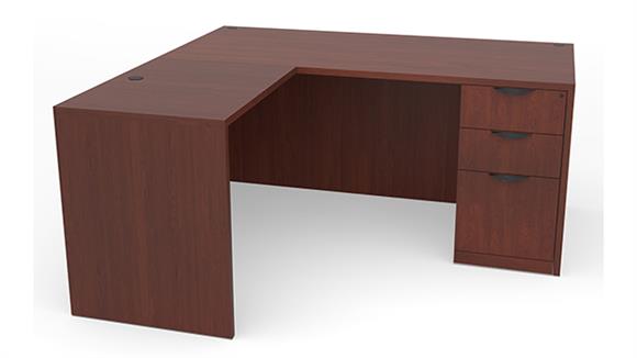 72in x 77in Single Pedestal L-Shaped Desk
