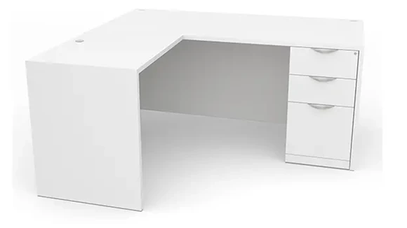 L-Desk 60in W x 77in D with 1 Pedestal