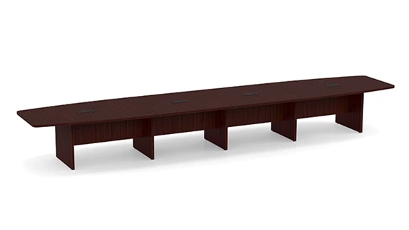 Boat Shape Conference Table 20ft W x 48in D with Slab Base
