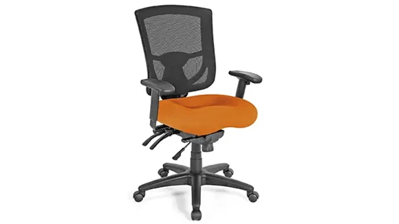 Mid-Back Chair Mesh Back Fabric Seat Adjustable Arms
