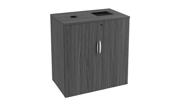 Waste Receptacle Cabinet 36in W x 22in D x 30in H with Cans Not Included