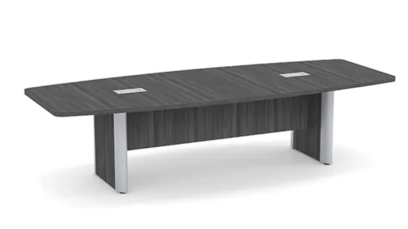 Boat Shape Conference Table 12ft W x 48in D with Grommets