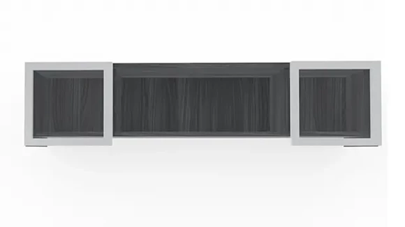 Desk Hutch 71in W x 15in D x 17in H with Glass Doors