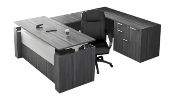 Sit-To-Stand U-Desk 72in W x 101in D with 2 Box Drawers