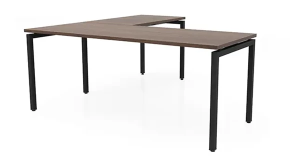 L-Desk Shell 66in W x 66in D with Metal Legs