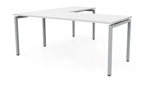 L-Desk Shell 66in W x 72in D with Metal Legs
