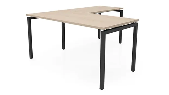 L-Desk Shell 60in W x 66in D with Metal Legs