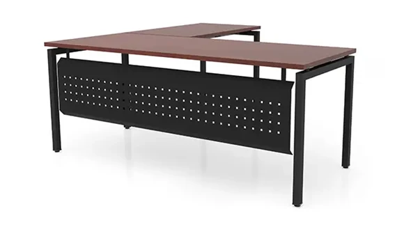 L-Desk Shell 72in W x 72in D with Modesty Panel and Metal Legs