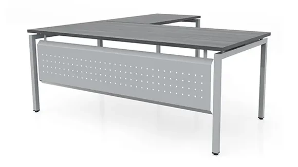 L-Desk Shell 66in W x 72in D with Modesty Panel and Metal Legs
