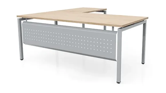 L-Desk Shell 72in W x 78in D with Modesty Panel and Metal Legs
