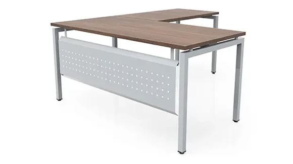 L-Desk Shell 60in W x 72in D with Modesty Panel and Metal Legs