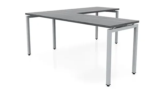 L-Desk Shell 72in W x 72in D with Metal Legs