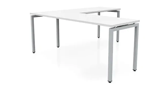 L-Desk Shell 72in W x 66in D with Metal Legs
