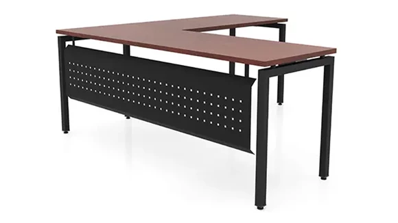 L-Desk Shell 72in W x 66in D with Modesty Panel and Metal Legs