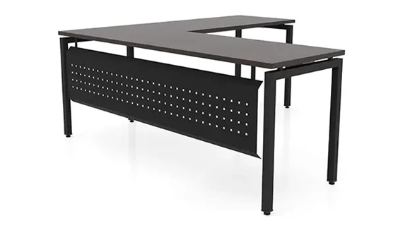 L-Desk Shell 72in W x 72in D with Modesty Panel and Metal Legs