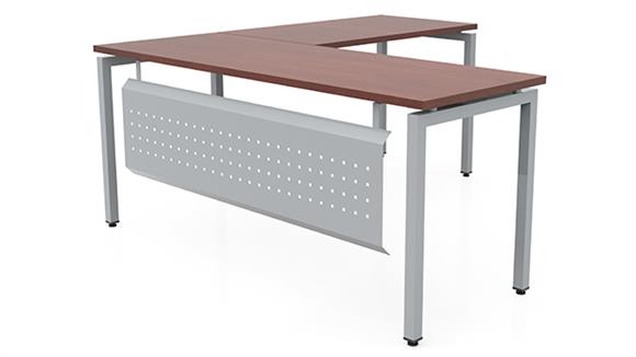 66in x 72in Slender L-Desk with Modesty Panel 