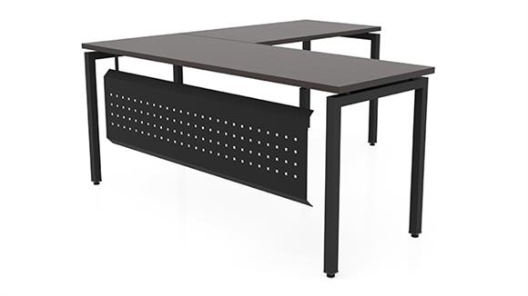 66in x 72in Slender L-Desk with Modesty Panel