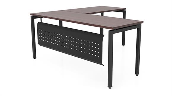 66in x 66in Slender L-Desk with Modesty Panel 
