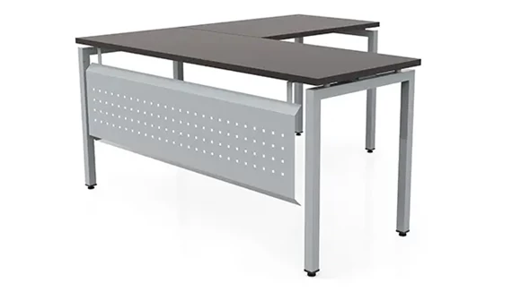 L-Desk Shell 60in W x 60in D with Modesty Panel and Metal Legs